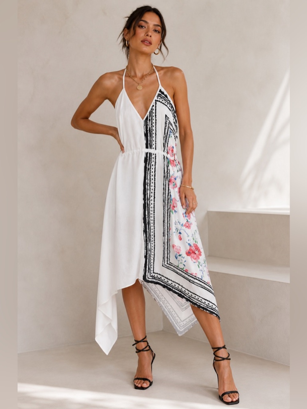 ZARA NWT Asymmetrical Scarf Print Midi Dress | NWT | Size M